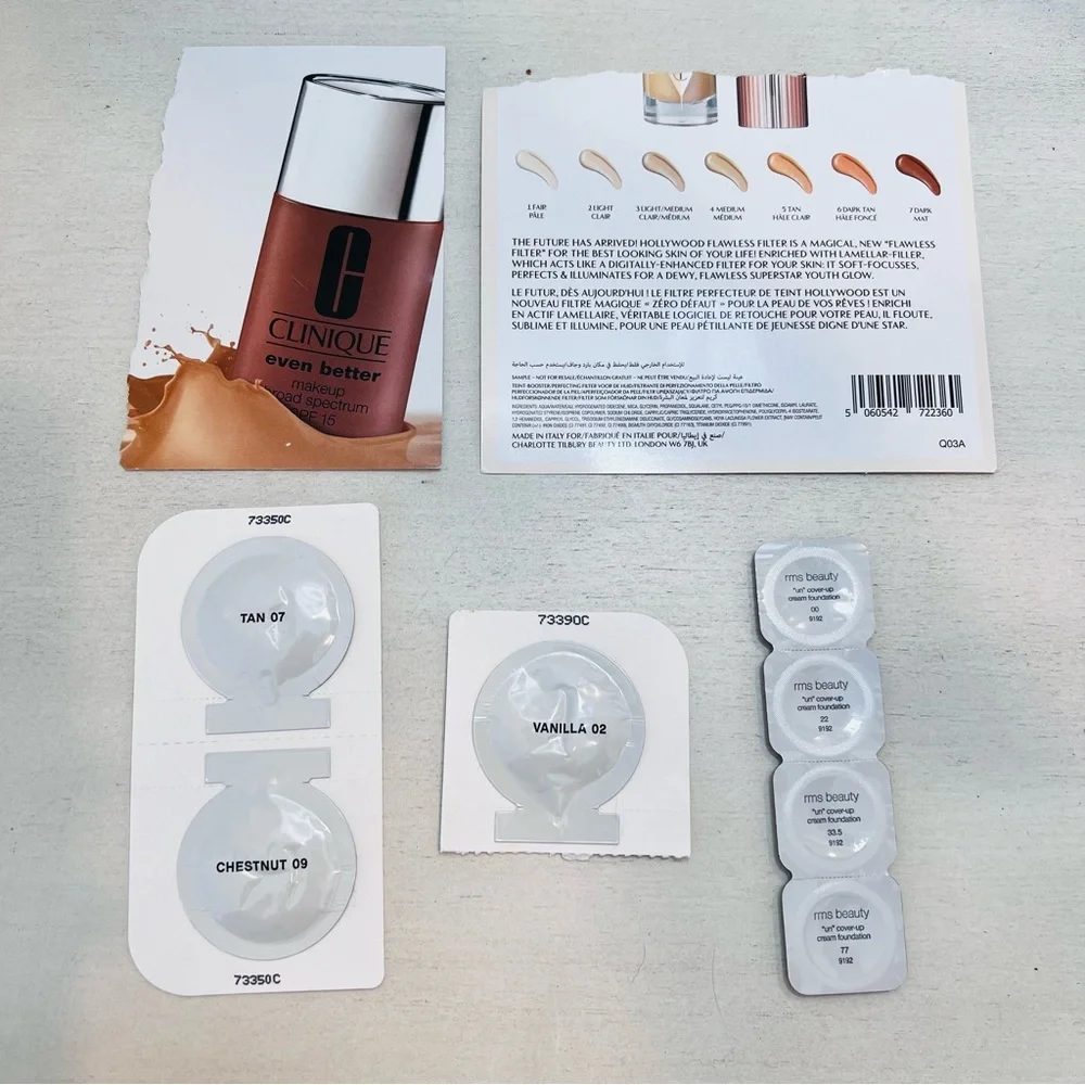 Luxury Foundation Concealer Sample Bundle Gucci YSL Charlotte Tilbury RMS NWT
